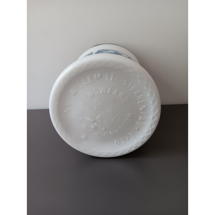 Vintage melkglas Opaline tabakspot Willem II Valkenswaard Holland