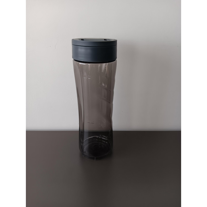 Curver drinkbeker to go 600 ml grijs rookglas