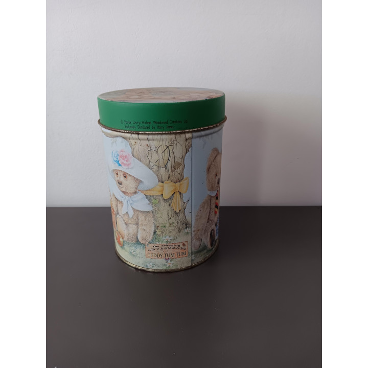 Vintage Teddy Tum Tum blik met deksel
