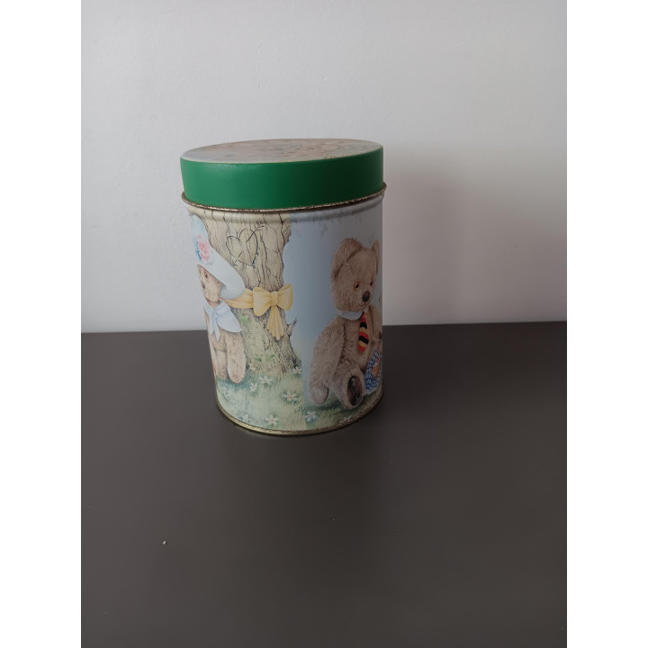 Vintage Teddy Tum Tum blik met deksel