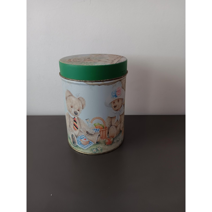 Vintage Teddy Tum Tum blik met deksel