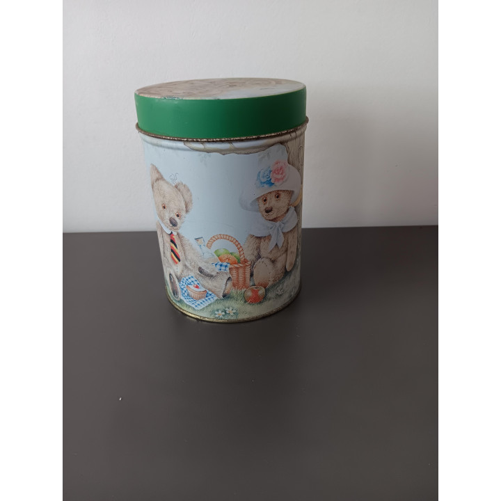 Vintage Teddy Tum Tum blik met deksel