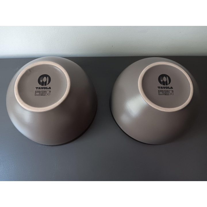 Set van 2 Tavola schaaltjes taupe metallic rand