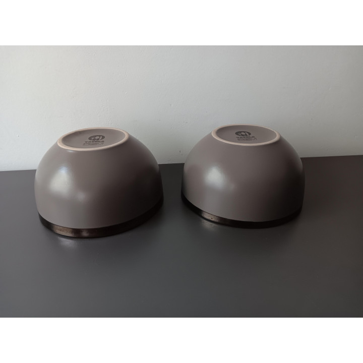 Set van 2 Tavola schaaltjes taupe met metallic rand