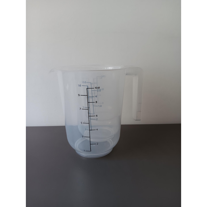 Set van 3 maatbekers met handvat kunststof