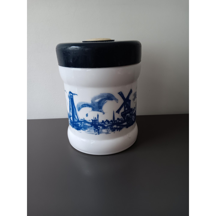 Vintage melkglas Opaline tabakspot Willem II Valkenswaard Holland