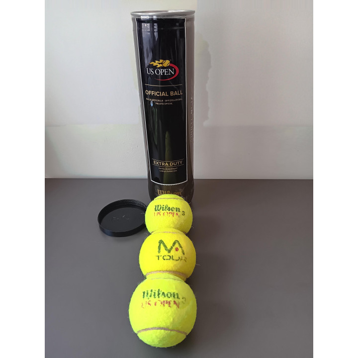 3 tennisballen met Wilson US Open koker