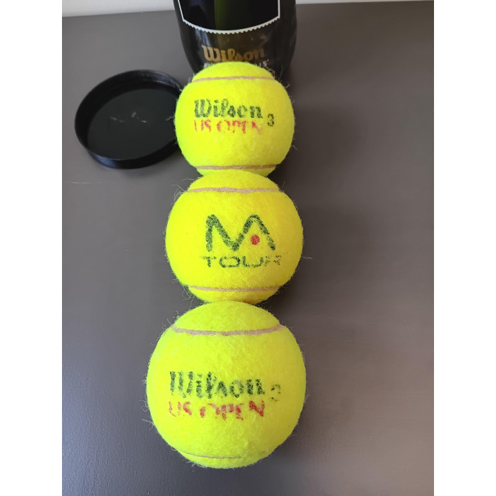 3 tennisballen met Wilson US Open koker