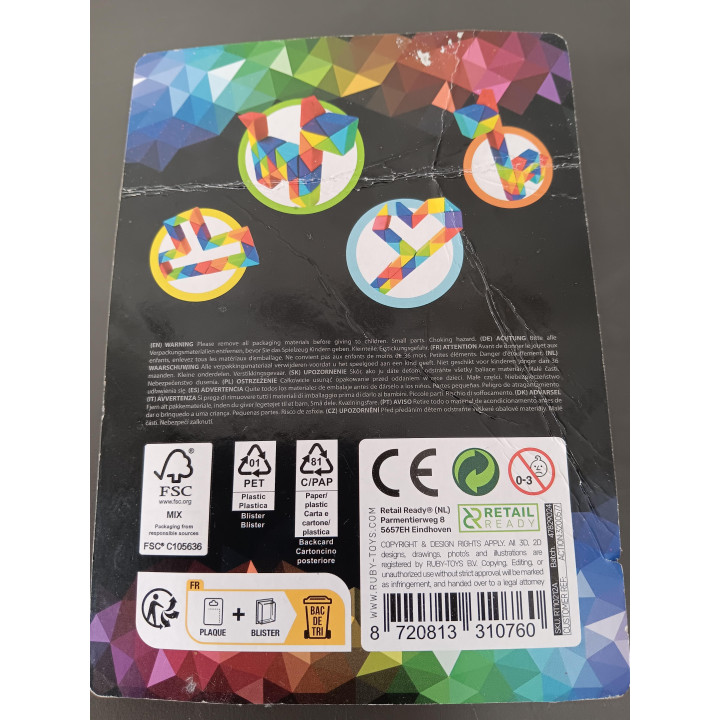 Snake Builder fidget speelgoed kleurrijk draaibaar