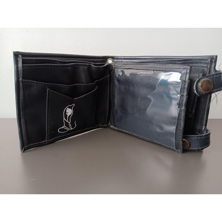 FunZone zwarte portemonnee met drukknopen en meerdere vakken