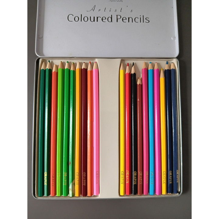 Set van 20 kleurpotloden in blik Grafix