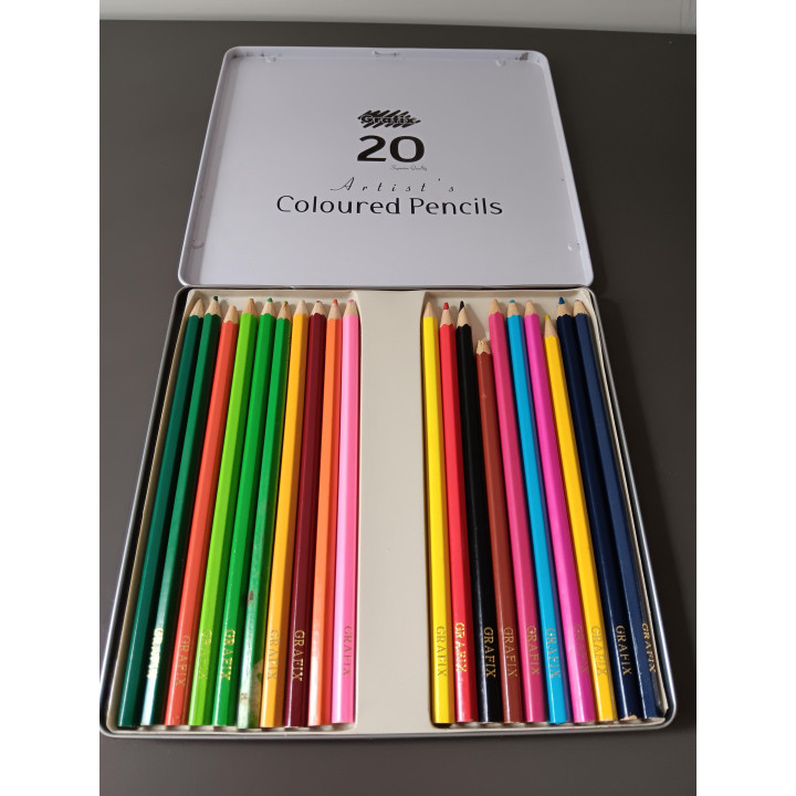 Set van 20 kleurpotloden in blik Grafix