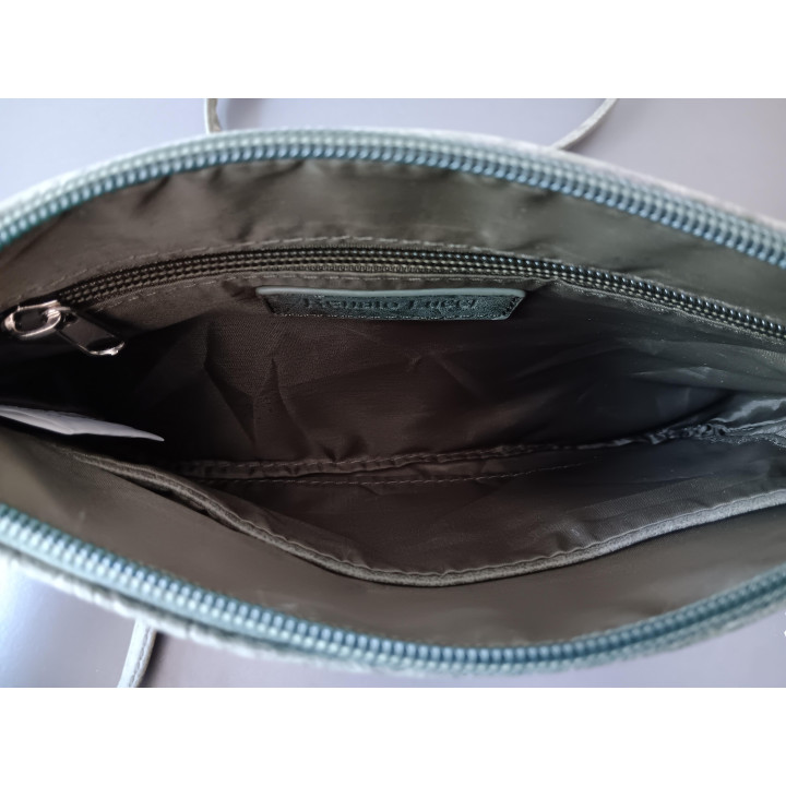 Renato Lucci Groene Schoudertas met Crocoprint