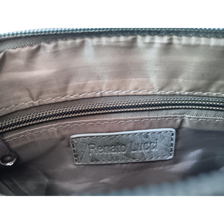 Renato Lucci groene schoudertas met crocoprint