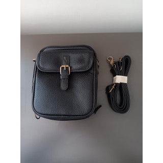 Zwarte Schoudertas met Meerdere Vakken