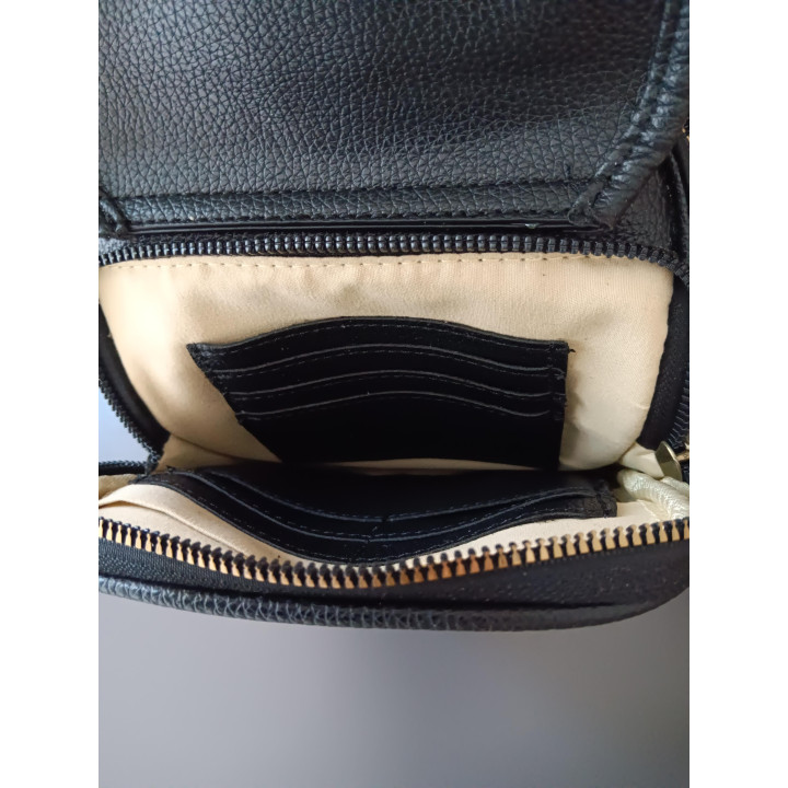 Zwarte Schoudertas met Meerdere Vakken