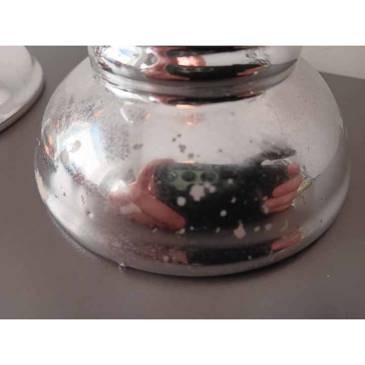 Set van 2 Zilverkleurige Kaarsenhouders