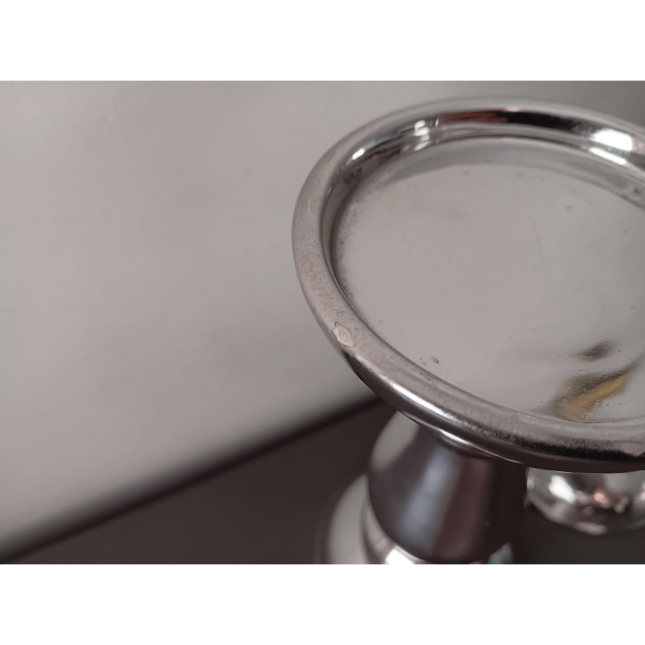 Set van 2 Zilverkleurige Kaarsenhouders