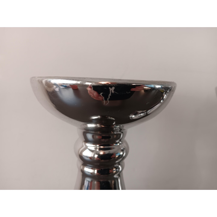 Set van 2 Zilverkleurige Kaarsenhouders