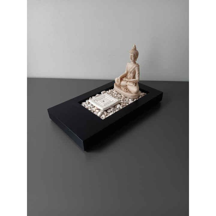 Boeddha decoratie set op zwarte tray