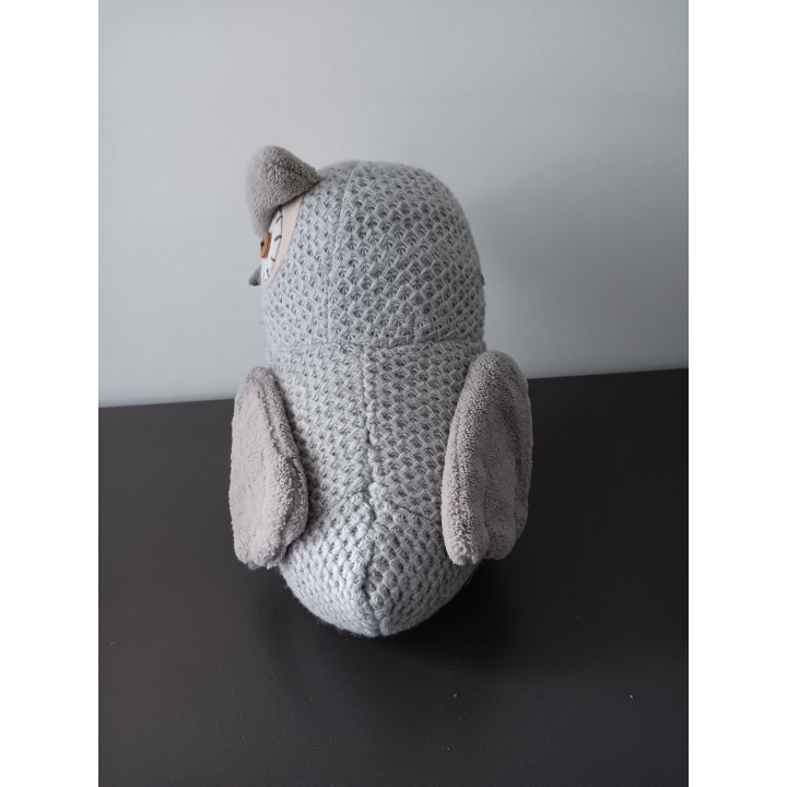 Uil deurstopper van stof 22 cm