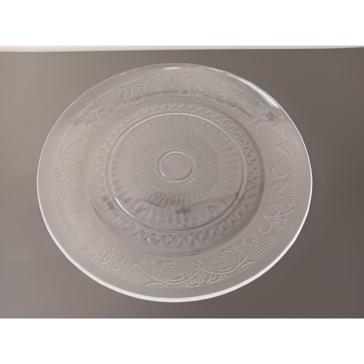 Glazen serveerschaal met motief 25 cm