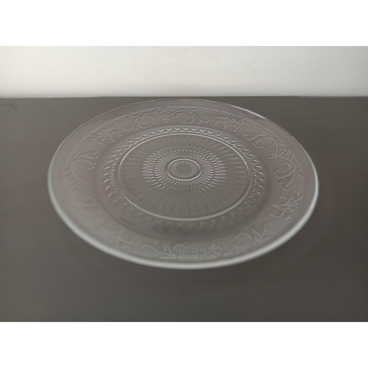 Glazen serveerschaal met motief 25 cm