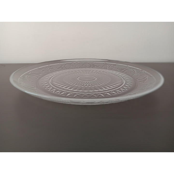 Glazen serveerschaal met motief 25 cm