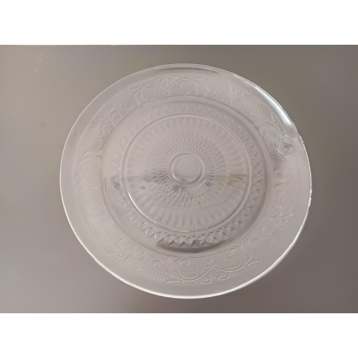 Glazen serveerschaal met motief 25 cm