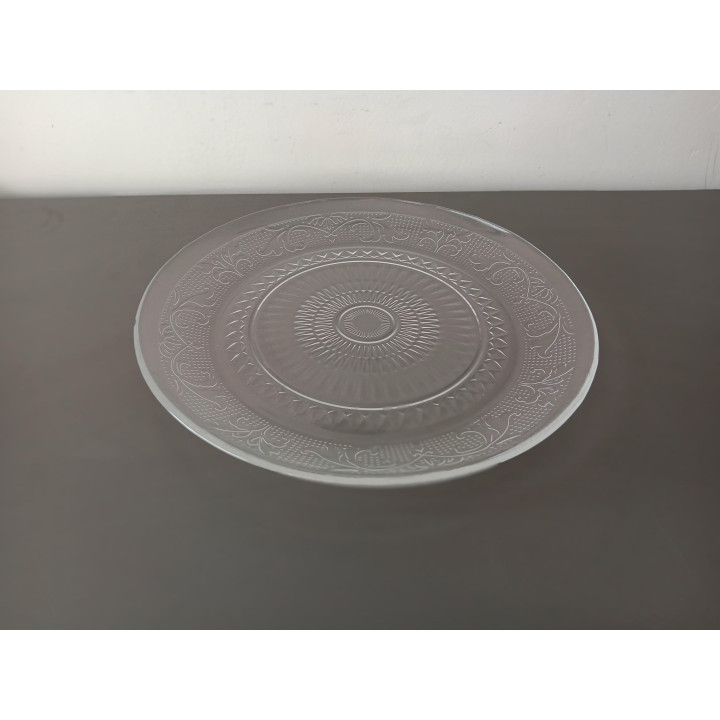 Glazen serveerschaal met motief 25 cm