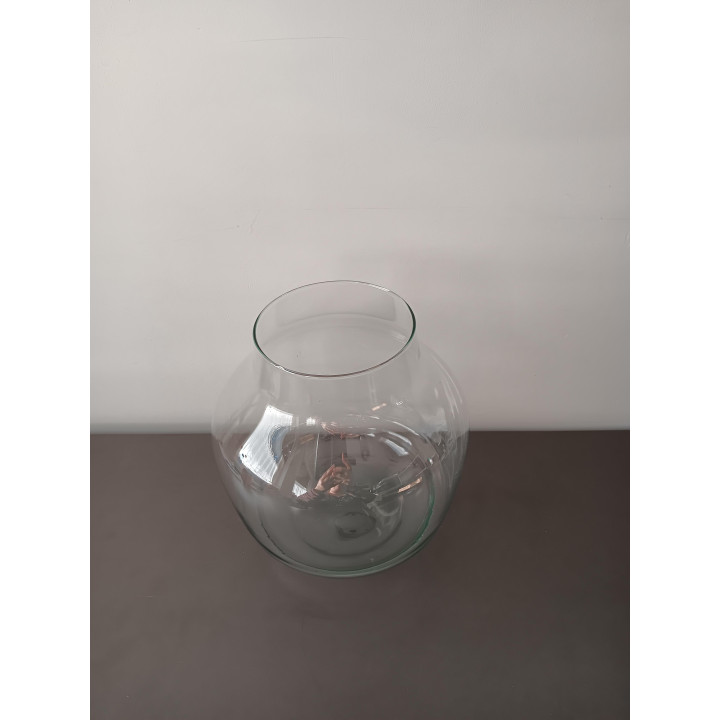 Grote glazen bolvaas transparant 18,5 cm