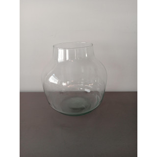 Grote glazen bolvaas transparant 18,5 cm