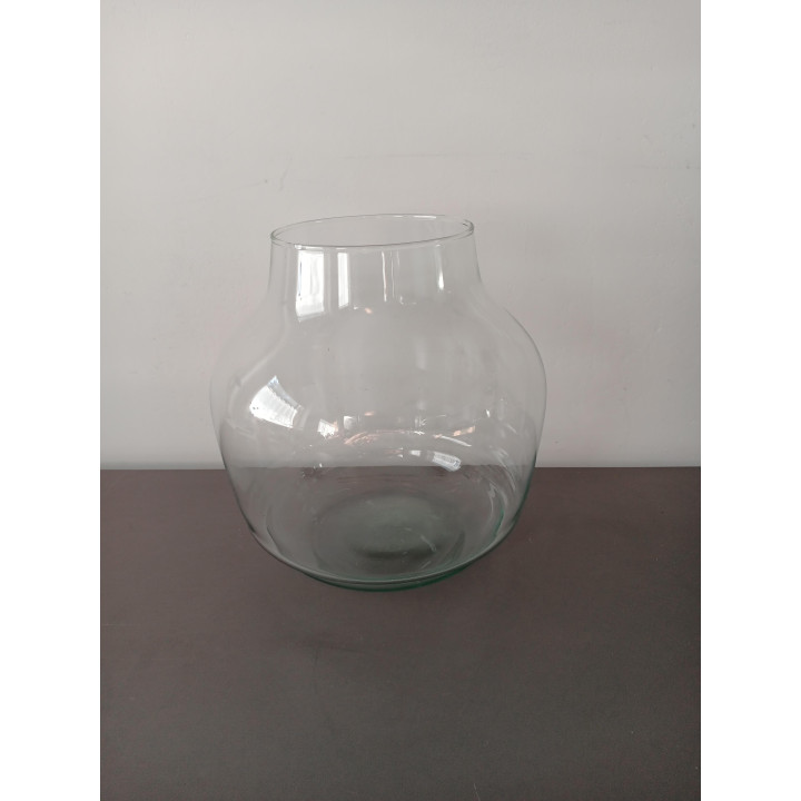 Grote glazen bolvaas transparant 18,5 cm