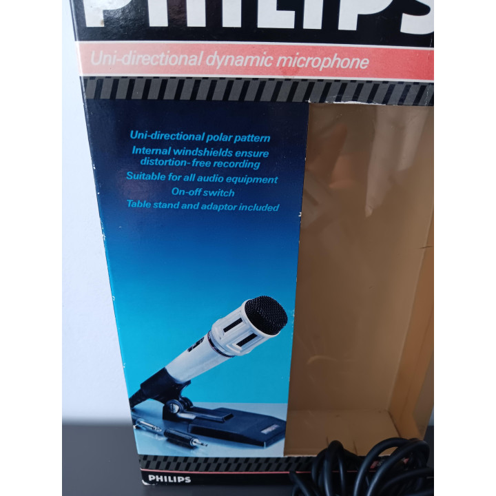 Philips SBC 3030 dynamische microfoon met tafelstandaard
