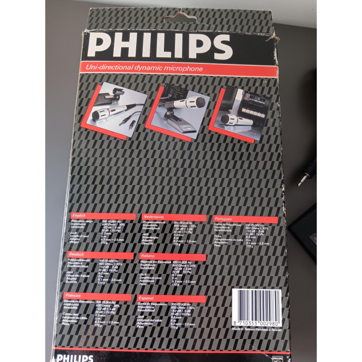 Philips SBC 3030 dynamische microfoon met tafelstandaard