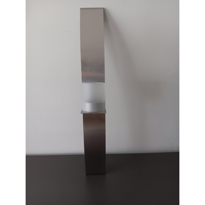 RVS wandkandelaar met glazen houder