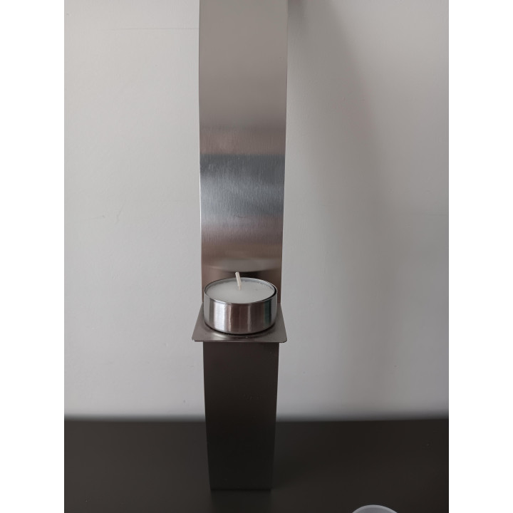 RVS wandkandelaar met glazen houder