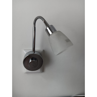 Wandlamp met flexibele arm matglas LED met dimmer stekker in stopcontact