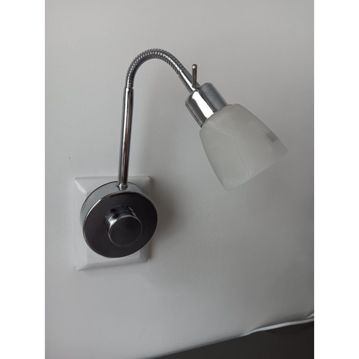 Wandlamp met flexibele arm matglas LED met dimmer stekker in stopcontact