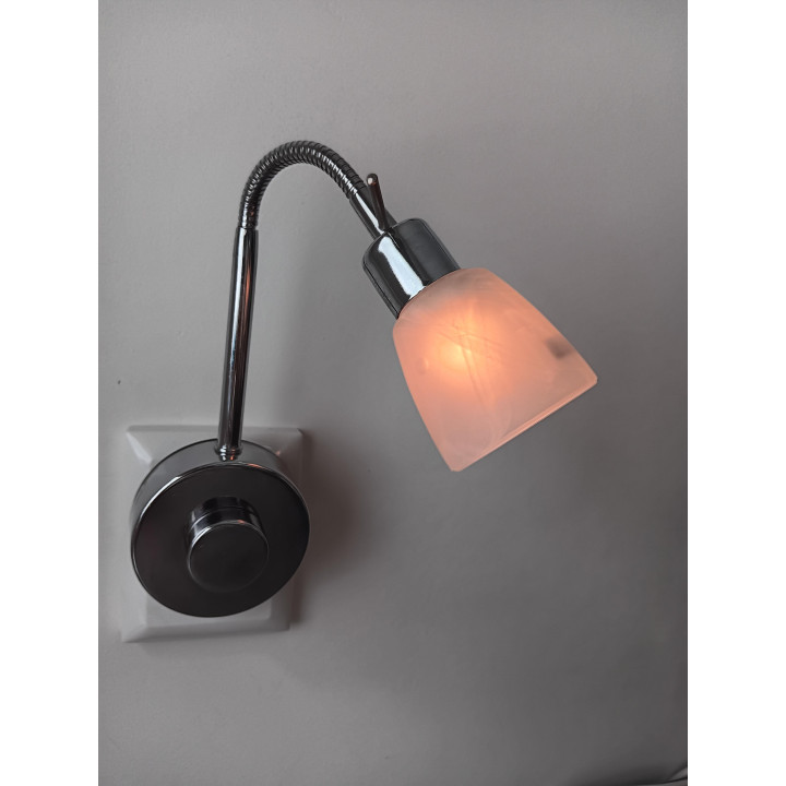 Wandlamp met flexibele arm matglas LED met dimmer stekker in stopcontact