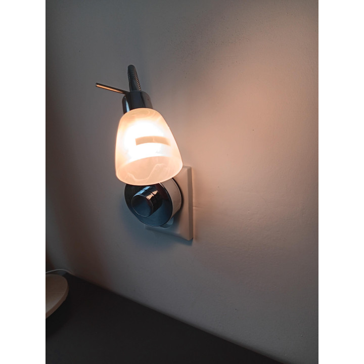 Wandlamp met flexibele arm matglas LED met dimmer stekker in stopcontact