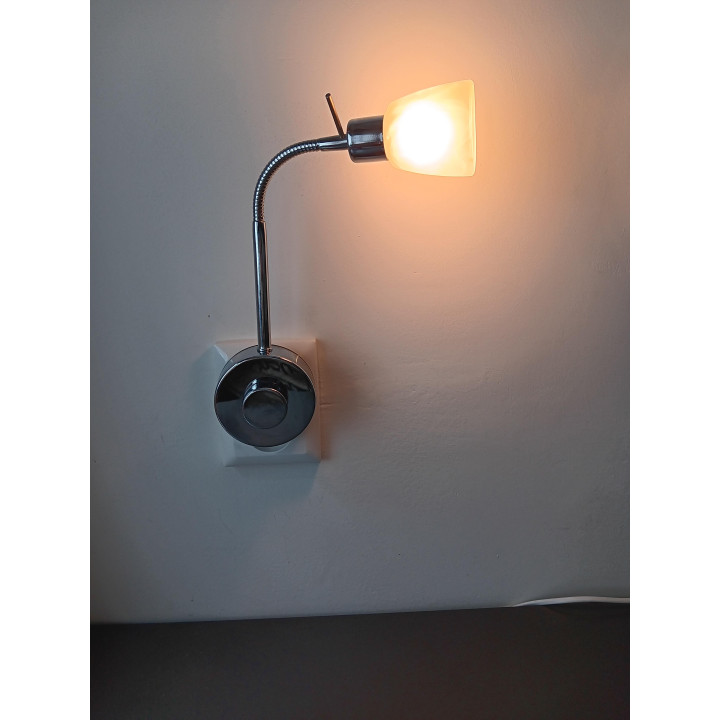 Wandlamp met flexibele arm matglas LED met dimmer stekker in stopcontact