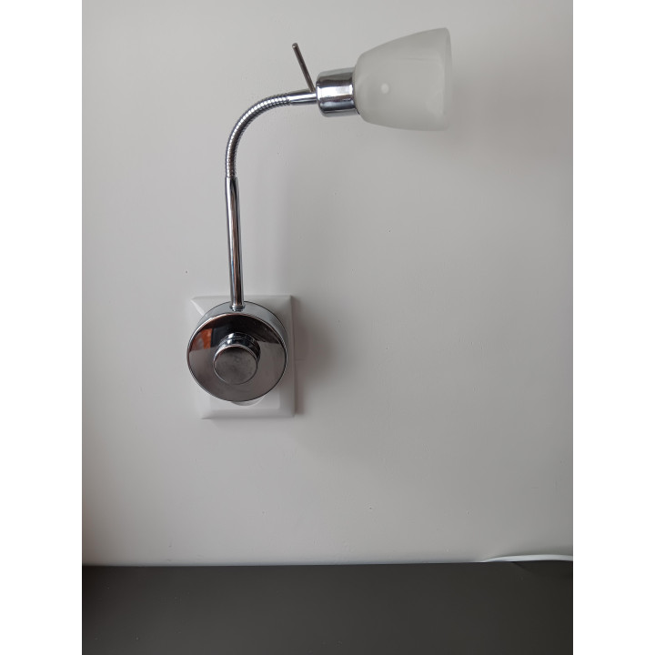 Wandlamp met flexibele arm matglas LED met dimmer stekker in stopcontact