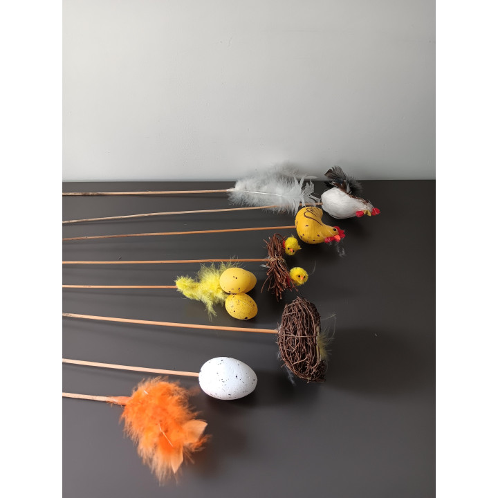 Paasprikkers Set Geel – Nestjes, Kippetjes & Eitjes (8 stuks)