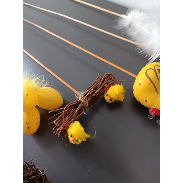 Paasprikkers Set Geel – Nestjes, Kippetjes & Eitjes (8 stuks)