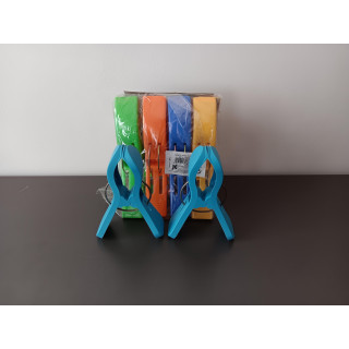 Grote wasknijpers - 4 stuks (14 cm) + 2 kleinere blauwe knijpers (11 cm)