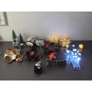 Set kerstdecoratie mix van 14 stuks