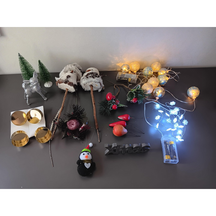 Set kerstdecoratie mix van 14 stuks