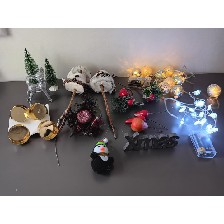Set kerstdecoratie mix van 14 stuks