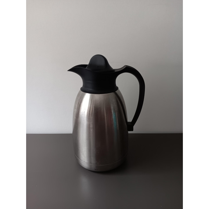 Thermoskan zilver met zwart handvat